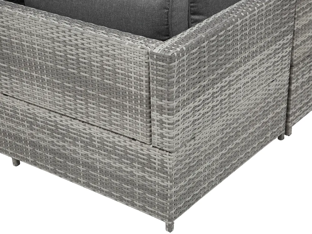 Fashion Beliani 4-Istuttava Ulkosohvaryhma Polyrottinki Tummanharmaa Avola