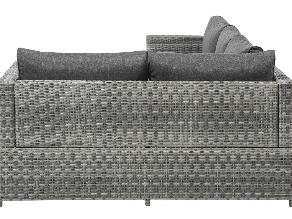 Fashion Beliani 4-Istuttava Ulkosohvaryhma Polyrottinki Tummanharmaa Avola