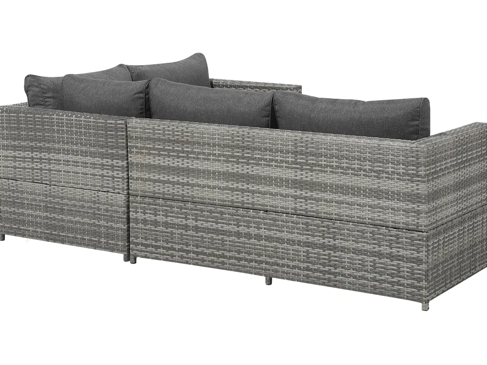 Fashion Beliani 4-Istuttava Ulkosohvaryhma Polyrottinki Tummanharmaa Avola