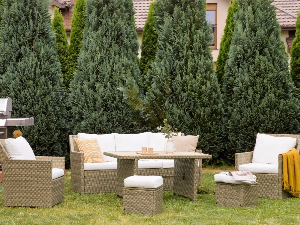 Ulkokalusteet<Beliani 5-Istuttava Ulkosohvaryhma Polyrottinki Ruskea Fonti