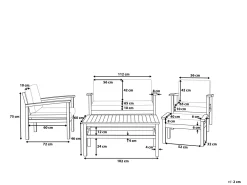 Ulkokalusteet<Beliani 4-Istuttava Ulkosohvaryhma Sertifioitu Akaasia Vaalea Puu Manila