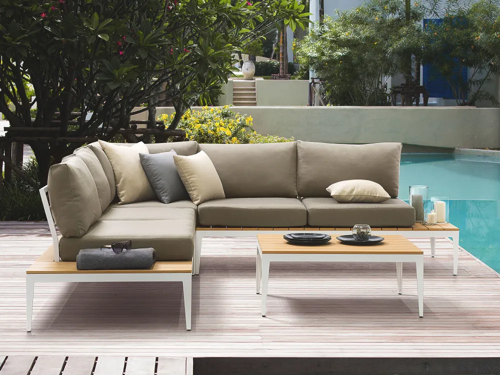 Ulkokalusteet<Beliani 5-Istuttava Ulkosohvaryhma Alumiini Harmaa Positano