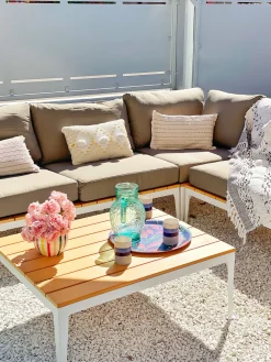 Ulkokalusteet<Beliani 5-Istuttava Ulkosohvaryhma Alumiini Harmaa Positano