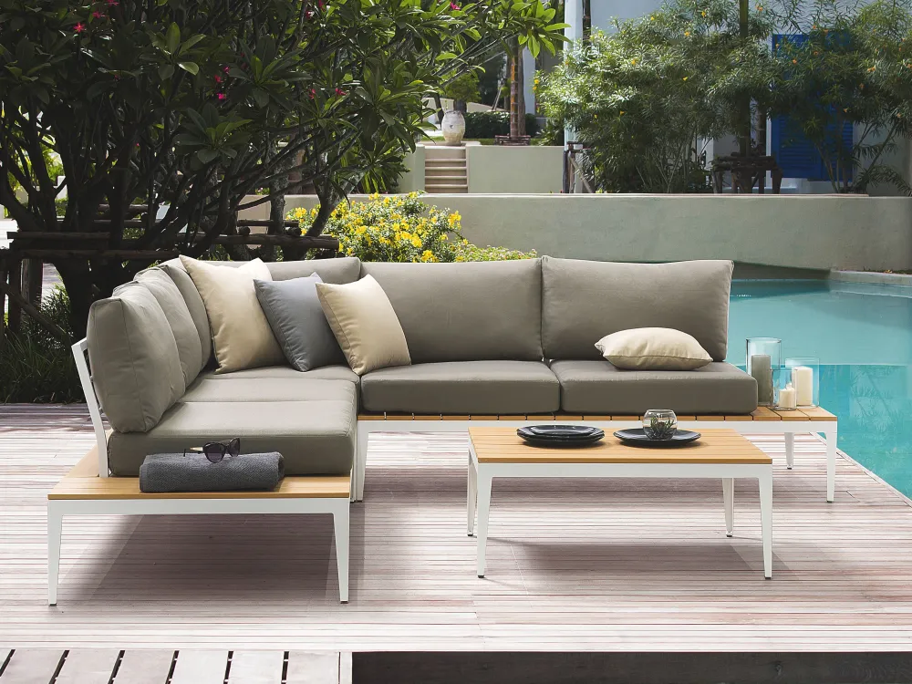 Ulkokalusteet<Beliani 5-Istuttava Ulkosohvaryhma Alumiini Harmaa Positano