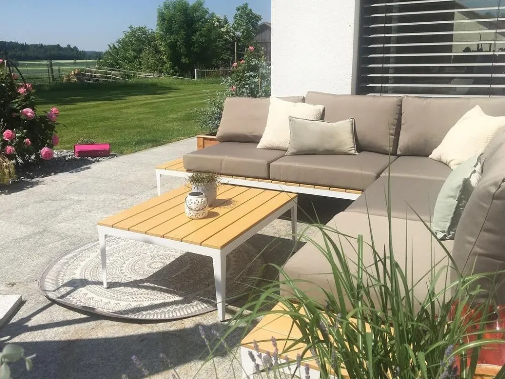 Ulkokalusteet<Beliani 5-Istuttava Ulkosohvaryhma Alumiini Harmaa Positano