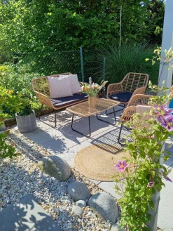 Outlet Beliani 4-Istuttava Ulkosohvaryhma Polyrottinki Luonnonvari Minori