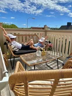 Outlet Beliani 4-Istuttava Ulkosohvaryhma Polyrottinki Luonnonvari Minori