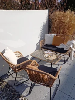 Outlet Beliani 4-Istuttava Ulkosohvaryhma Polyrottinki Luonnonvari Minori