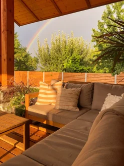 Outlet Beliani 4-Istuttava Ulkosohvaryhma Sertifioitu Akaasia Oikeak. Vaalea Puu Timor