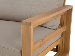 Outlet Beliani 4-Istuttava Ulkosohvaryhma Sertifioitu Akaasia Oikeak. Vaalea Puu Timor