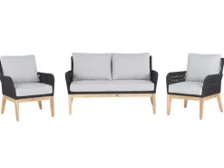 Ulkokalusteet<Beliani 4-Istuttava Ulkosohvaryhma Akasiapuu Harmaa/Musta Merano Ii