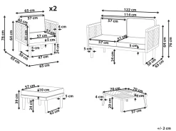 Store Beliani 4-Istuttava Ulkosohvaryhma Akasiapuu Valkoinen Baratti