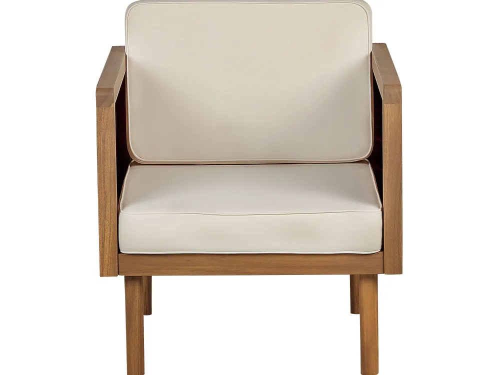 Store Beliani 4-Istuttava Ulkosohvaryhma Akasiapuu Valkoinen Baratti