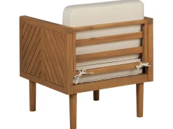 Store Beliani 4-Istuttava Ulkosohvaryhma Akasiapuu Valkoinen Baratti