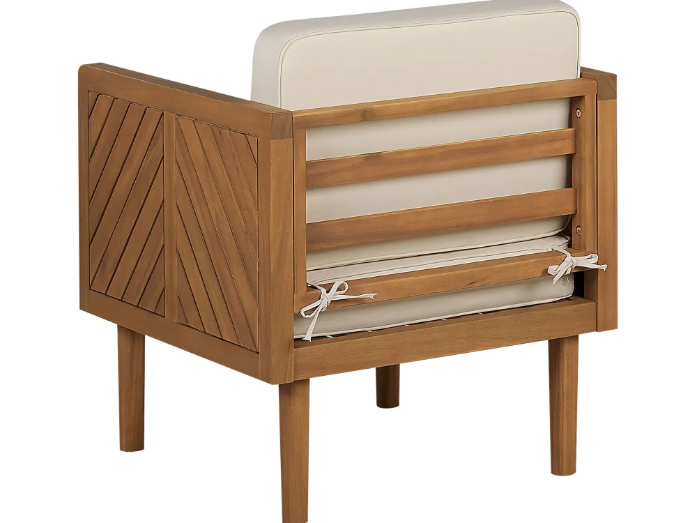 Store Beliani 4-Istuttava Ulkosohvaryhma Akasiapuu Valkoinen Baratti