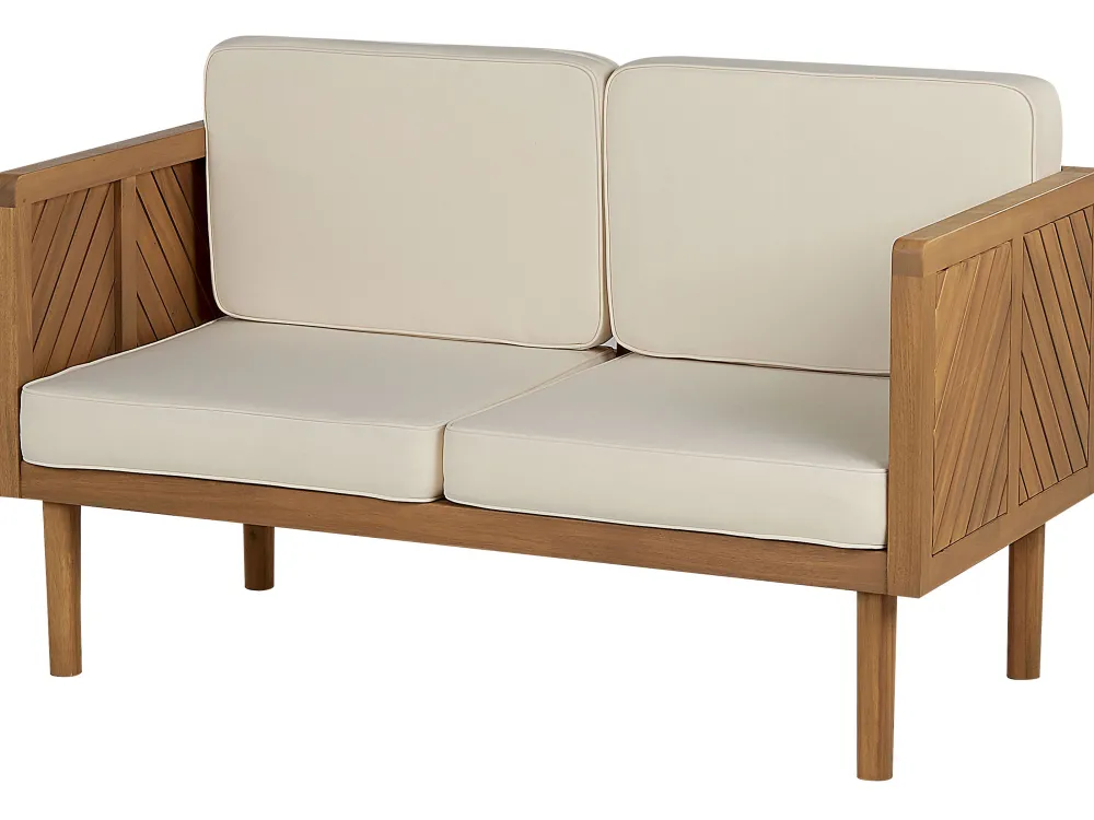 Store Beliani 4-Istuttava Ulkosohvaryhma Akasiapuu Valkoinen Baratti