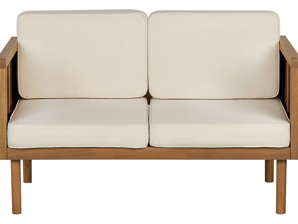 Store Beliani 4-Istuttava Ulkosohvaryhma Akasiapuu Valkoinen Baratti