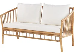 New Beliani 4-Istuttava Ulkosohvaryhma Bambu Valkoinen Maggiore