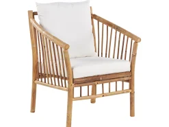 New Beliani 4-Istuttava Ulkosohvaryhma Bambu Valkoinen Maggiore