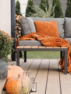 Ulkokalusteet<Beliani 4-Istuttava Ulkosohvaryhma Harmaa/Vaalea Puu Pienza