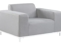 Cheap Beliani 5-Istuttava Ulkosohvaryhma Kangas Vaaleanharmaa/Valkoinen Rovigo