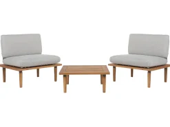 Shop Beliani 2-Istuttava Ulkosohvaryhma Akaasia Vaalea Puu/Harmaa Frascati