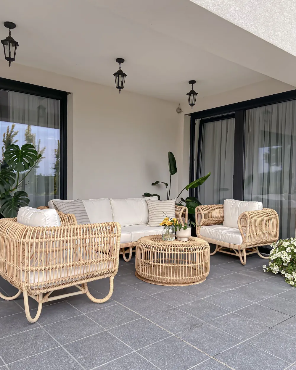 Discount Beliani 4-Istuttava Ulkosohvaryhma Rottinki Luonnonvari Dolcedo/Limni