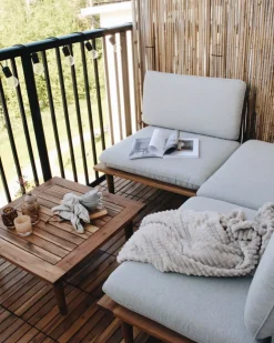 Ulkokalusteet<Beliani 4-Istuttava Ulkosohvaryhma Akaasia Vaalea Puu/Harmaa Frascati