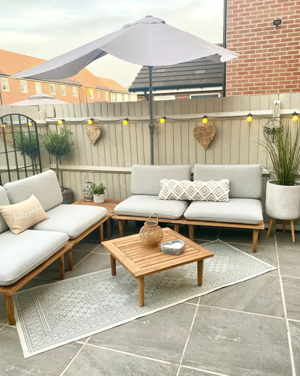 Ulkokalusteet<Beliani 4-Istuttava Ulkosohvaryhma Akaasia Vaalea Puu/Harmaa Frascati