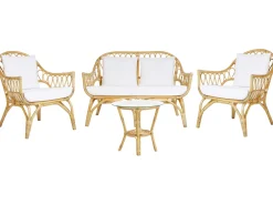 Online Beliani 4-Istuttava Ulkosohvaryhma Rottinki Luonnonvari Sibari