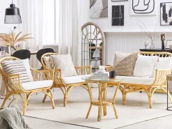 Online Beliani 4-Istuttava Ulkosohvaryhma Rottinki Luonnonvari Sibari