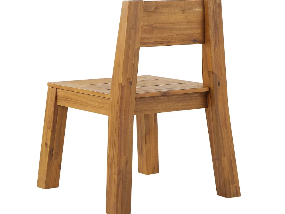 Online Beliani 6-Istuttava Vaalea Akaasiapuinen Ulkoruokailuryhma Penkilla Ja Tuoleilla Livorno