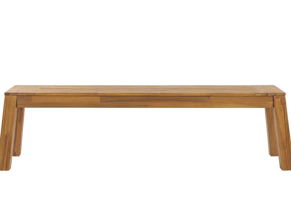 Online Beliani 6-Istuttava Vaalea Akaasiapuinen Ulkoruokailuryhma Penkilla Ja Tuoleilla Livorno