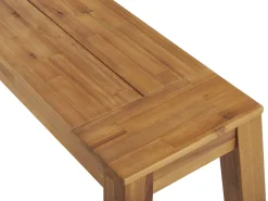 Online Beliani 6-Istuttava Vaalea Akaasiapuinen Ulkoruokailuryhma Penkilla Ja Tuoleilla Livorno