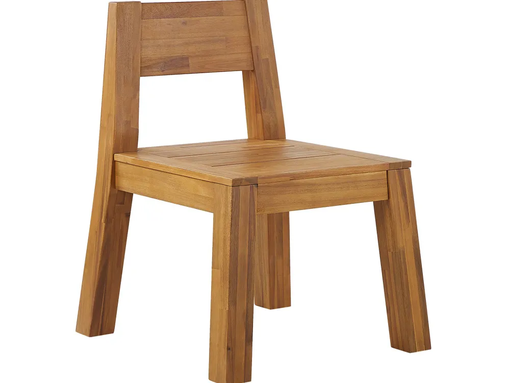 Online Beliani 6-Istuttava Vaalea Akaasiapuinen Ulkoruokailuryhma Penkilla Ja Tuoleilla Livorno