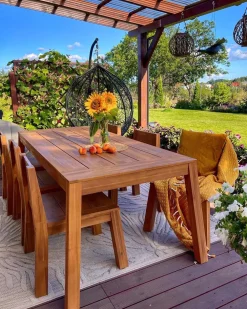 Best Beliani 6-Istuttava Vaalea Akaasiapuinen Ulkoruokailuryhma Tuoleilla Livorno