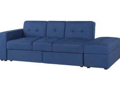 Best Beliani 3-Istuttava Vuodesohva Ja Rahi Kangas Laivastonsininen Falster