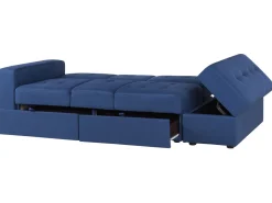 Best Beliani 3-Istuttava Vuodesohva Ja Rahi Kangas Laivastonsininen Falster