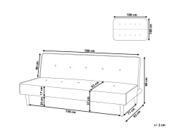 Sohvat<Beliani 3-Istuttava Vuodesohva Kangas Sininen Visby