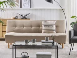 Sohvat<Beliani 3-Istuttava Vuodesohva Kangas Beige Alsten