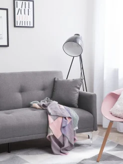 Sohvat<Beliani 3-Istuttava Vuodesohva Kangas Harmaa Lucan