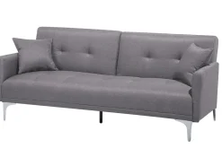 Sohvat<Beliani 3-Istuttava Vuodesohva Kangas Harmaa Lucan