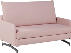 Sohvat<Beliani 2-Istuttava Vuodesohva Kangas Vaaleanpunainen Belfast
