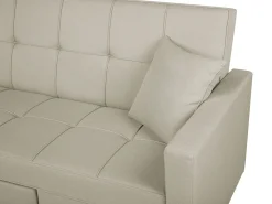 Sohvat<Beliani 3-Istuttava Vuodesohva Kangas Beige Glomma