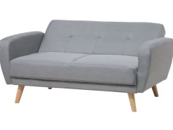 Sohvat<Beliani 2-Istuttava Vuodesohva Kangas Vaaleanharmaa Florli
