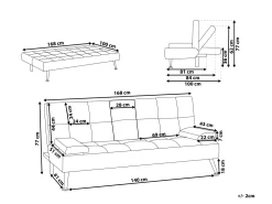 Cheap Beliani 3-Istuttava Vuodesohva Kangas Vaaleanharmaa Roxen