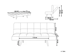 Cheap Beliani 3-Istuttava Vuodesohva Kangas Harmaa/Sininen Ingaro