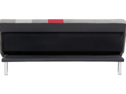 Sohvat<Beliani 3-Istuttava Vuodesohva Kangas Harmaa/Punainen Tilkkukuvio Olsker