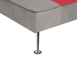 Sohvat<Beliani 3-Istuttava Vuodesohva Kangas Harmaa/Punainen Tilkkukuvio Olsker