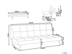 Discount Beliani 3-Istuttava Vuodesohva Kangas Harmaa Hasle
